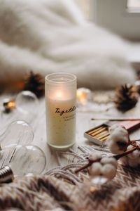 Preview wallpaper candle, light, cotton, aesthetics