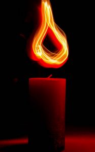 Preview wallpaper candle, light, long exposure, red