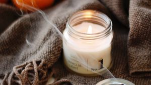 Preview wallpaper candle, match, smoke, plaid, persimmon