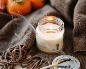 Preview wallpaper candle, match, smoke, plaid, persimmon