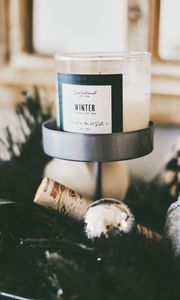 Preview wallpaper candle, new year, christmas, mood