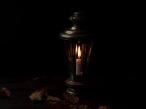Preview wallpaper candle, night, lamp