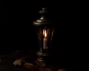 Preview wallpaper candle, night, lamp