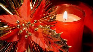 Preview wallpaper candle, ornament, new year, red