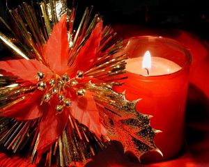 Preview wallpaper candle, ornament, new year, red