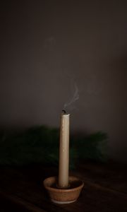 Preview wallpaper candle, smoke, extinguished