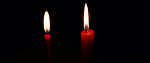 Preview wallpaper candle, wax, flame, black
