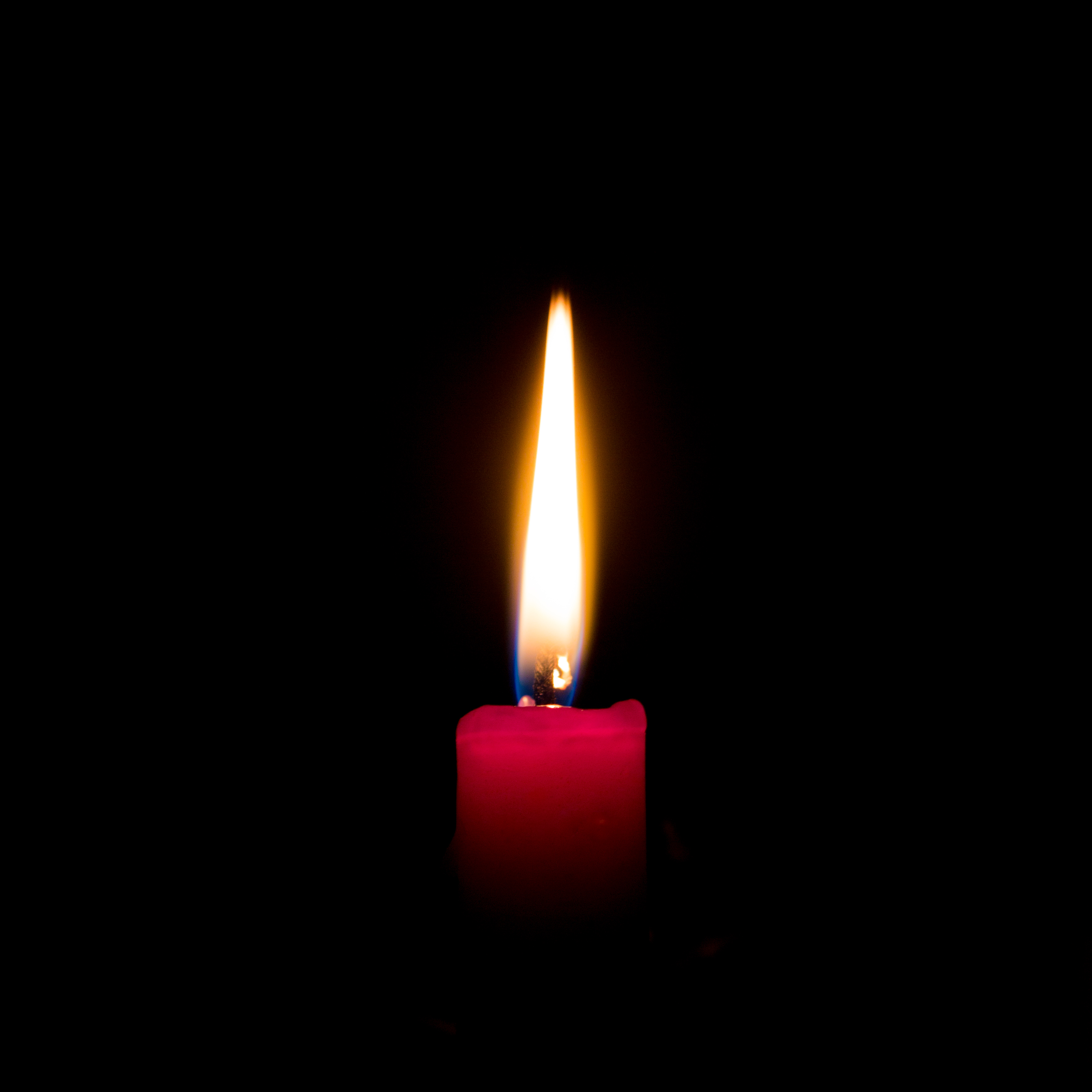 Download wallpaper 3527x3527 candle, wick, fire, dark background hd ...