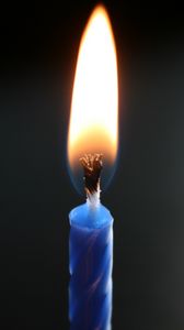 Preview wallpaper candle, wick, fire, wax, blue