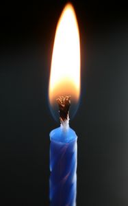 Preview wallpaper candle, wick, fire, wax, blue