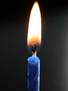 Preview wallpaper candle, wick, fire, wax, blue