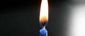 Preview wallpaper candle, wick, fire, wax, blue