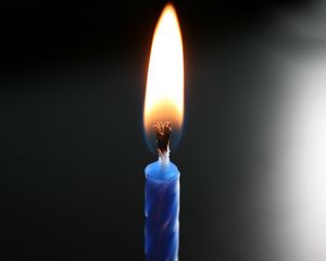 Preview wallpaper candle, wick, fire, wax, blue