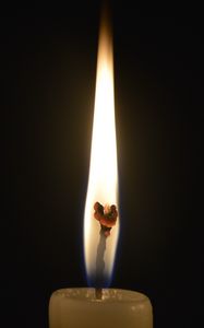 Preview wallpaper candle, wick, fire, wax, dark, light