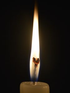 Preview wallpaper candle, wick, fire, wax, dark, light