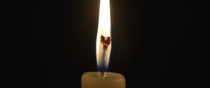 Preview wallpaper candle, wick, fire, wax, dark, light