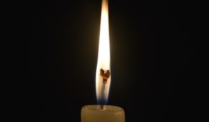 Preview wallpaper candle, wick, fire, wax, dark, light