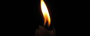 Preview wallpaper candle, wick, fire, dark, wax, flame