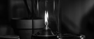 Preview wallpaper candle, wick, fire, bw, black