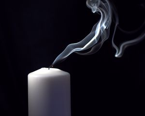 Preview wallpaper candle, wick, smoke