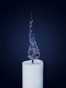 Preview wallpaper candle, wick, water, photoshop