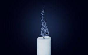 Preview wallpaper candle, wick, water, photoshop