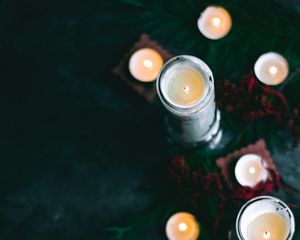 Preview wallpaper candles, branches, decoration, festive