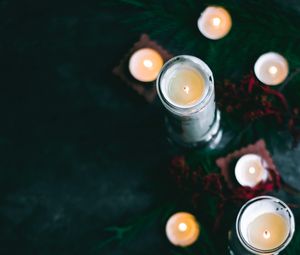 Preview wallpaper candles, branches, decoration, festive
