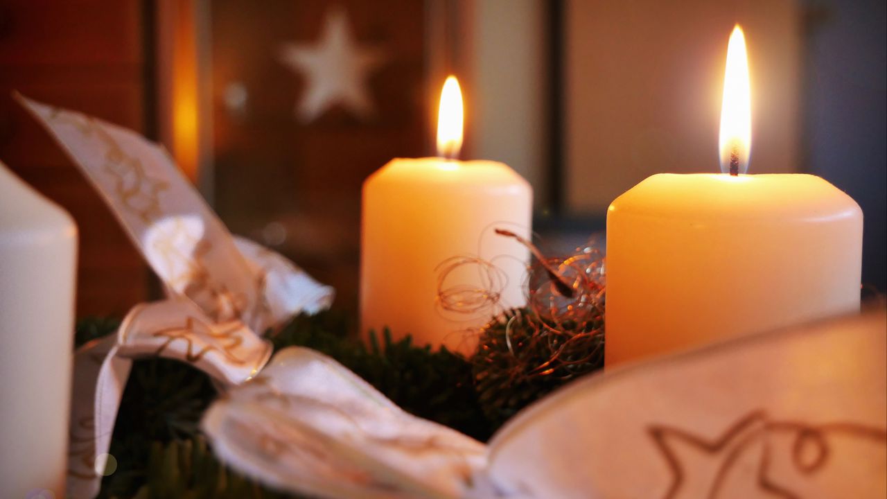 Wallpaper candles, christmas, new year