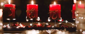 Preview wallpaper candles, decorations, garlands, holiday, christmas