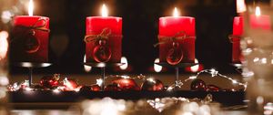 Preview wallpaper candles, decorations, garlands, holiday, christmas