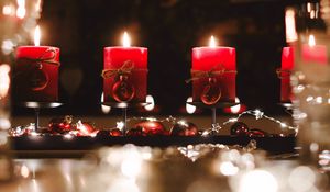 Preview wallpaper candles, decorations, garlands, holiday, christmas