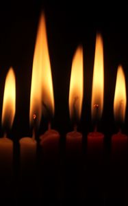 Preview wallpaper candles, fire, dark, flame, darkness