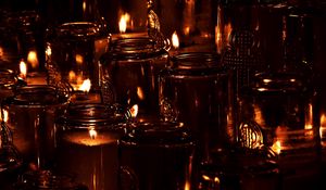 Preview wallpaper candles, lights, flame, dark