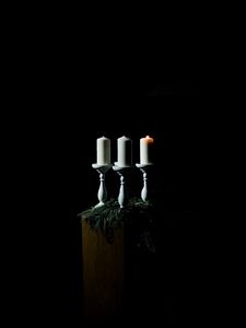 Preview wallpaper candles, white, dark, darkness