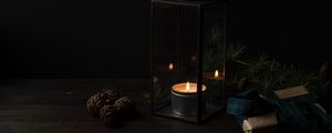 Preview wallpaper candlestick, candle, gifts, dark