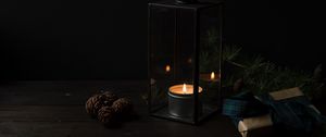 Preview wallpaper candlestick, candle, gifts, dark