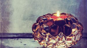 Preview wallpaper candlestick, candle, glass, mood