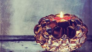 Preview wallpaper candlestick, candle, glass, mood