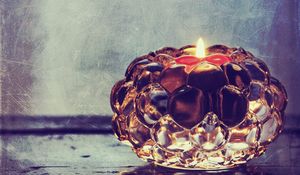 Preview wallpaper candlestick, candle, glass, mood