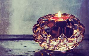 Preview wallpaper candlestick, candle, glass, mood