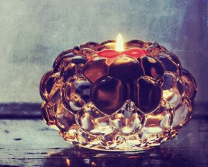 Preview wallpaper candlestick, candle, glass, mood