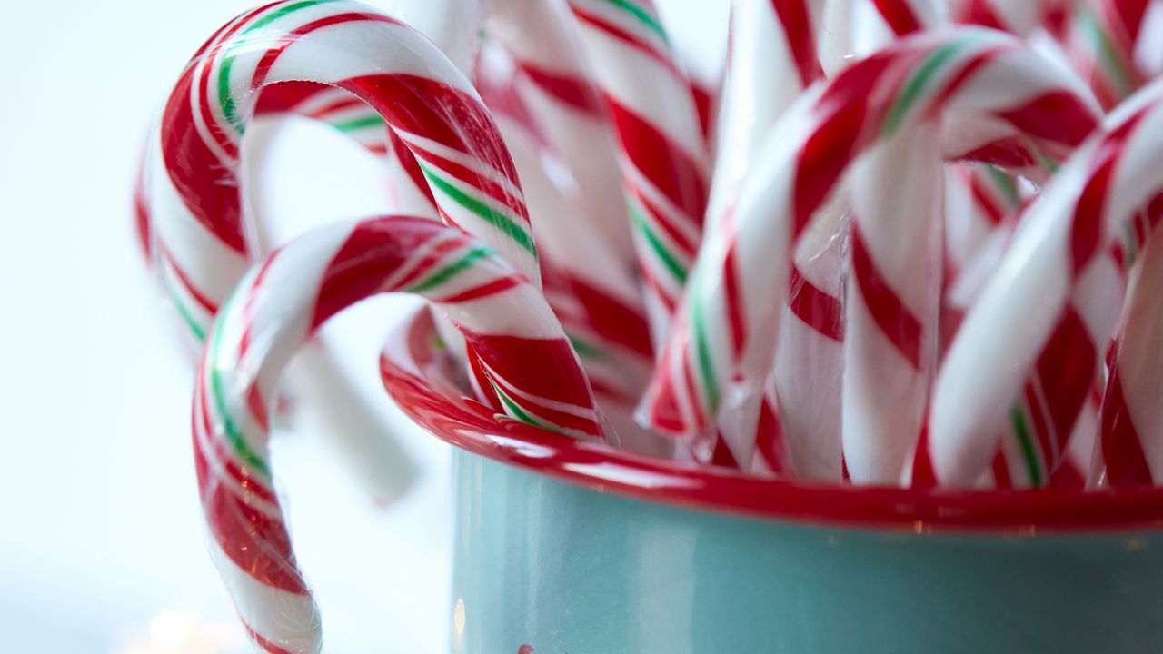 Wallpaper candy canes, candy, mug, new year, christmas