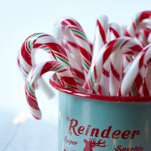 Preview wallpaper candy canes, candy, mug, new year, christmas