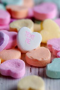Preview wallpaper candy, hearts, inscription, macro, colorful