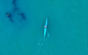 Preview wallpaper canoe, boat, water, aerial view