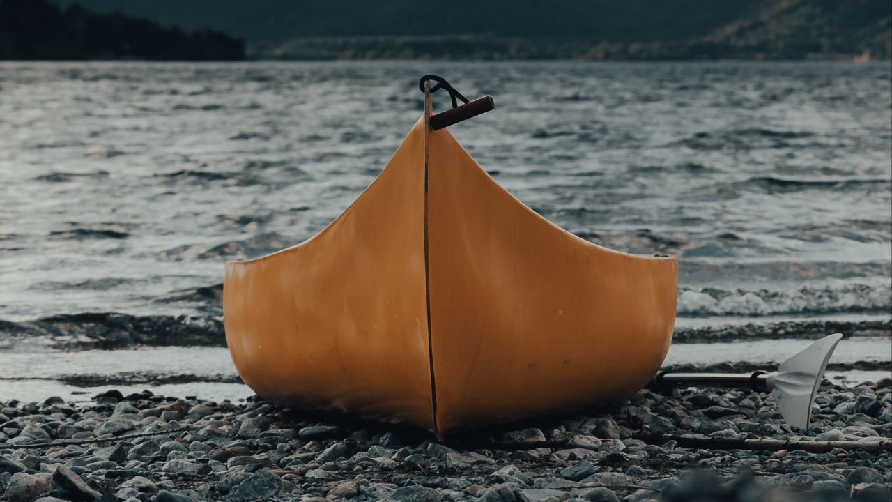Wallpaper canoe, boat, water, front view