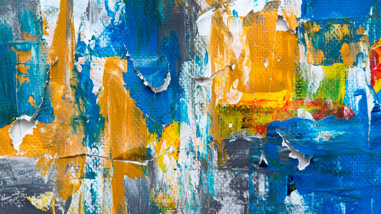 Wallpaper canvas, paint, brush strokes, colorful, abstract, modern art