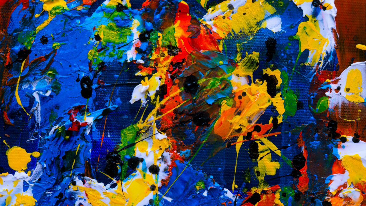 Wallpaper canvas, paint, brushstrokes, colorful, abstraction, modern art