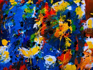 Preview wallpaper canvas, paint, brushstrokes, colorful, abstraction, modern art